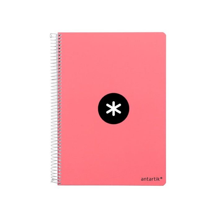 Cuaderno Espiral Liderpapel A4 Micro Antartik Tapa Dura 80 H 100 gr Cuadro 5 mm Sin Bandas 4 Taladros Color Coral 1