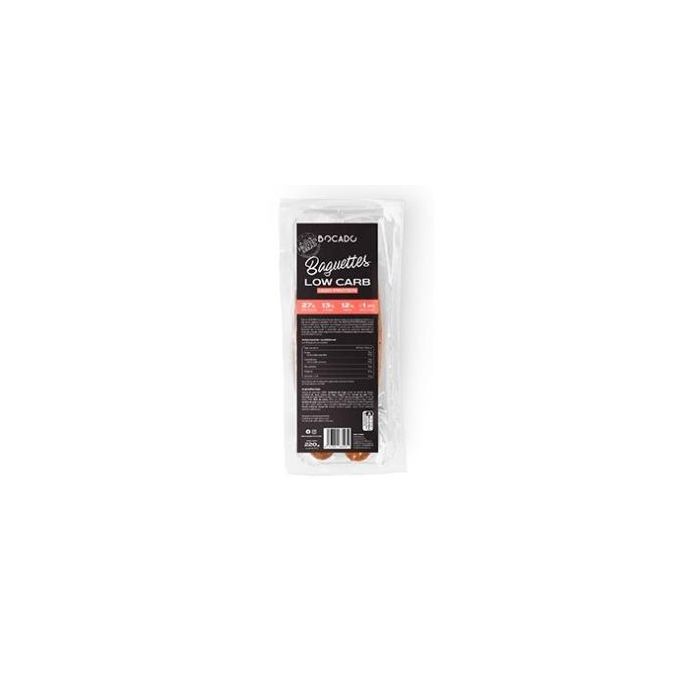 BOCADO Baguette Low Carb High Protein, Pan bajo en carbohidratos, alto en proteínas y fibra, vegano, 2 Unidades
