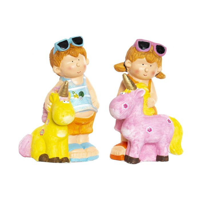 DKD Home Decor Figura Mediterraneo Unicornio Rosa Azul de Fibra de Vidrio 40x23x19 cm (2 Unidades) Hecha a mano 0 DKD Home Decor Figura Mediterraneo Unicornio Rosa Azul de Fibra de Vidrio 40x23x19 cm (2 Unidades) Hecha a mano 0