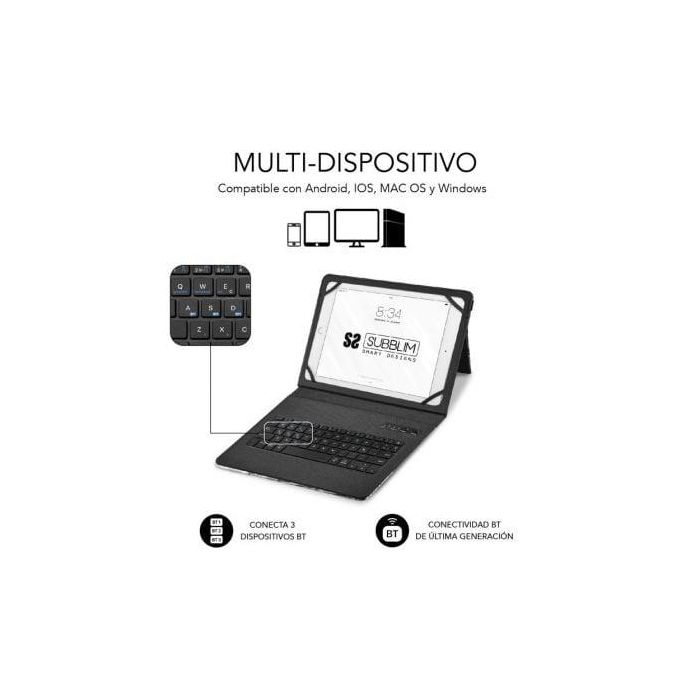Subblim SUBKT5-BTTB01 Funda Teclado Keytab Pro Bluetooth 5.2 Español Universal para Tablets 9-11" Ultra Slim Diseño Mármol Azul 3 Subblim SUBKT5-BTTB01 Funda Teclado Keytab Pro Bluetooth 5.2 Español Universal para Tablets 9-11" Ultra Slim Diseño Mármol Azul 3