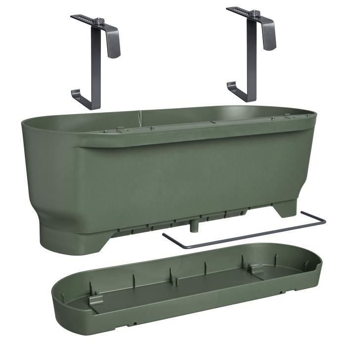 ELHO - Maceta - Greenville Easy Balcony 52 - Verde hoja - Balcón - L 21,2 x W 52 x H 19,4 cm ELHO - Maceta - Greenville Easy Balcony 52 - Verde hoja - Balcón - L 21,2 x W 52 x H 19,4 cm