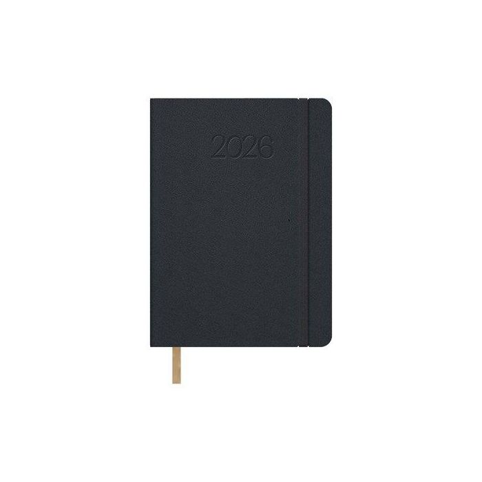 Agenda Anual (2026) Dohe Manhattan Cosida Tapa Extra Polipiel Con Goma 140X200 D/P Negro