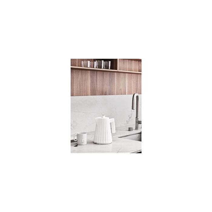Alessi MDL06/1 W Hervidor Eléctrico Plissé Pequeño Blanco 1 Litro Diseño Michele De Lucchi 1