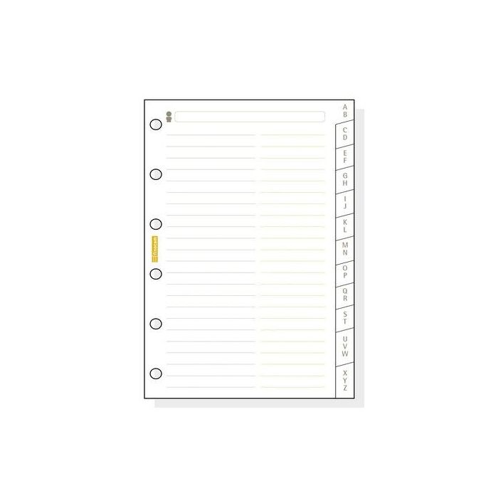 Recambio Agenda Finocam C275 Classic 602 73X114 Indice Cartulina A-Z 12 Pest.