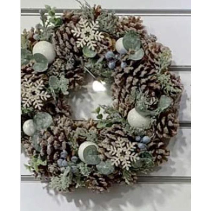 DKD Home Decor Árbol de Navidad Alpino Nevado Marrón Verde, 17x17x30 cm (Set de 2 Unidades) 1