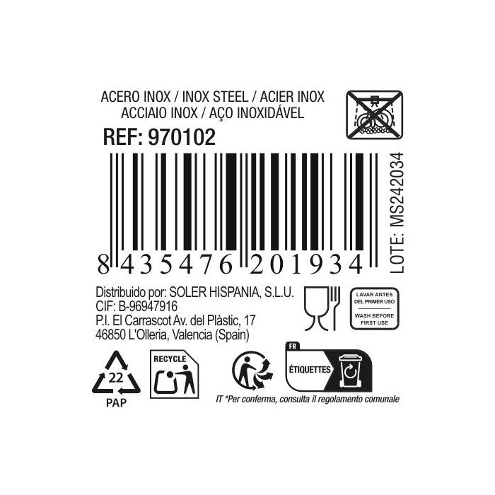 Quttin Fuente Oval Acero Inoxidable 35 cm 3