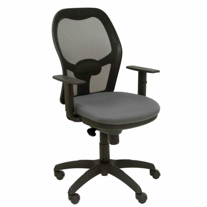 PIQUERAS Y CRESPO Silla Jorquera malla negra asiento bali gris oscuro PIQUERAS Y CRESPO Silla Jorquera malla negra asiento bali gris oscuro