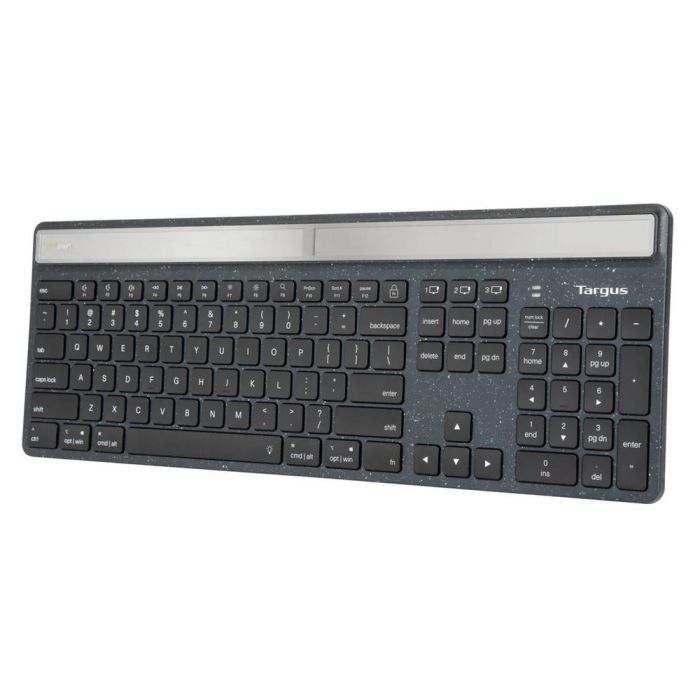 Targus Teclado Universal Bluetooth EcoSmart QWERTY Español Completo, Tecla de Tijera, Retroiluminación LED, Carga Solar, Negro Targus Teclado Universal Bluetooth EcoSmart QWERTY Español Completo, Tecla de Tijera, Retroiluminación LED, Carga Solar, Negro
