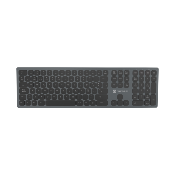 NATEC NKL-1830 Teclado Inalámbrico RF Wireless + Bluetooth QWERTY Español Negro, Gris