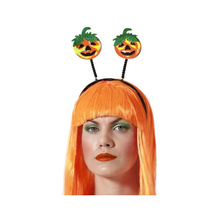 Diadema Naranja Con Calabazas Para Halloween Y Carnaval