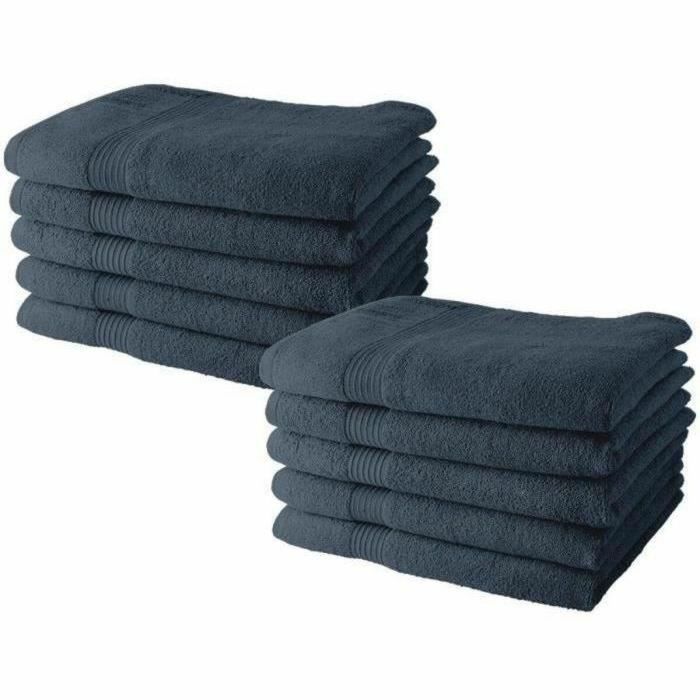 Today TOD3574641225612 Juego de 10 Toallas 100% Algodón 50x90 cm Color Denim Today TOD3574641225612 Juego de 10 Toallas 100% Algodón 50x90 cm Color Denim