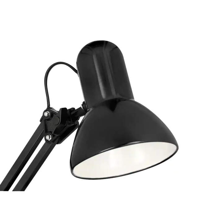 Q-connect Lámpara de Escritorio Polaris Metálica con Interruptor, Brazo Doble y 3 Articulaciones, Color Negro 5