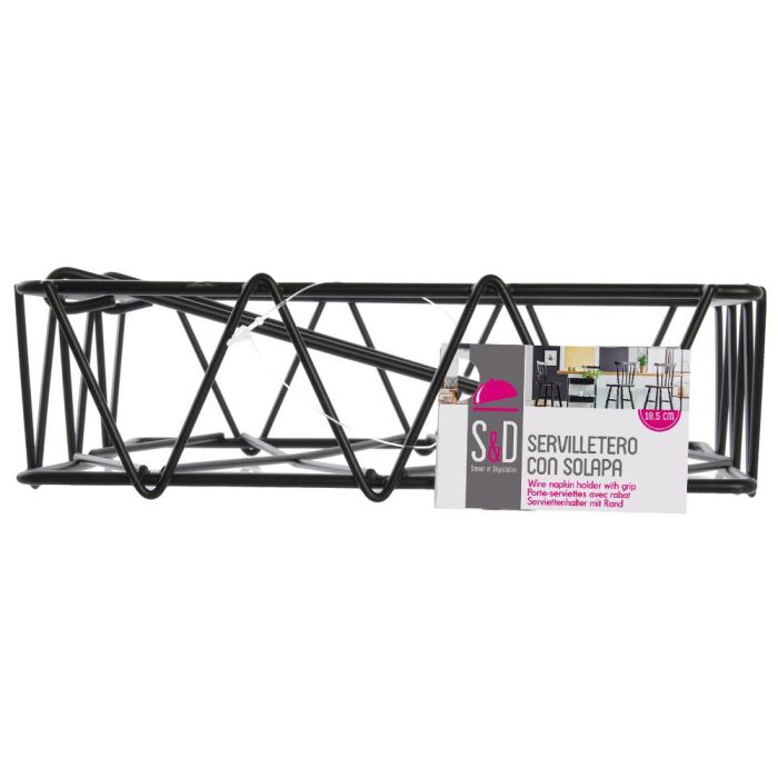 Home Deco Factory Servilletero Alambre Con Solapa Anti-Viento 18,8x19 cm 1