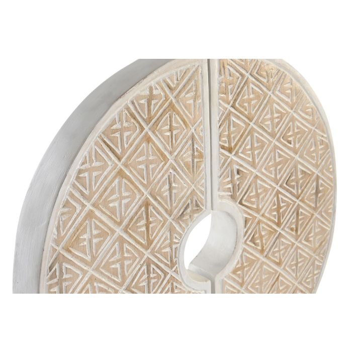 DKD Home Decor Decoración Balinés Círculo Blanco de Madera Albasia y Hierro | 12 cm Largo x 56.5 cm Alto x 41 cm Ancho 2 DKD Home Decor Decoración Balinés Círculo Blanco de Madera Albasia y Hierro | 12 cm Largo x 56.5 cm Alto x 41 cm Ancho 2