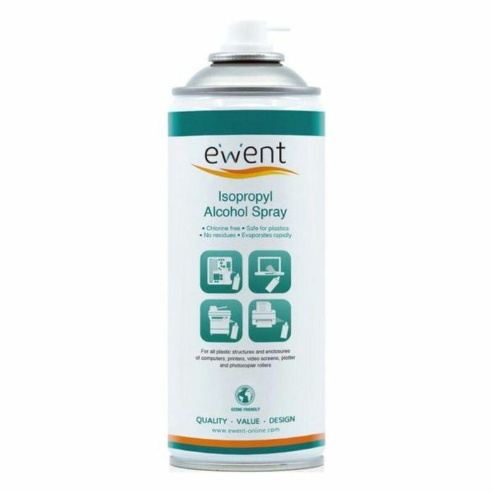 Ewent Pulverizador de alcohol isopropílico 400ml para limpieza de equipos, pantallas, plásticos y componentes electrónicos