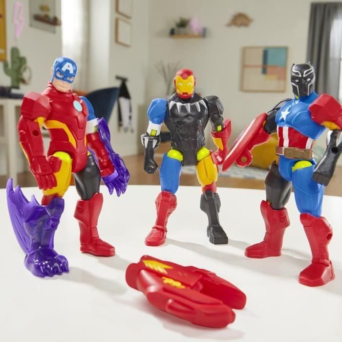 Figura de Capitán América de Marvel Avengers MixMashers para combinar y combinar con accesorios 3