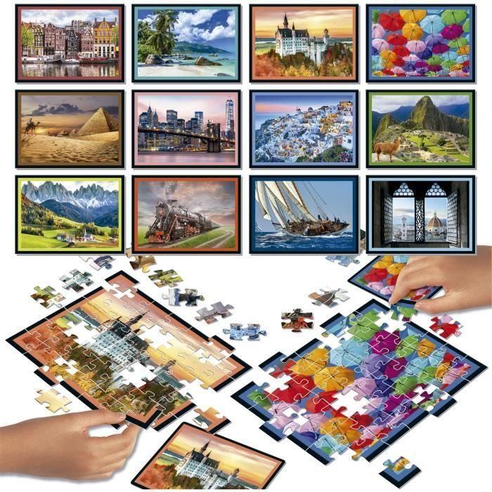 Educa EDU1748018681478 Puzzle Battle Travel - 12 puzzles de viajes y mapas, 42 piezas 1