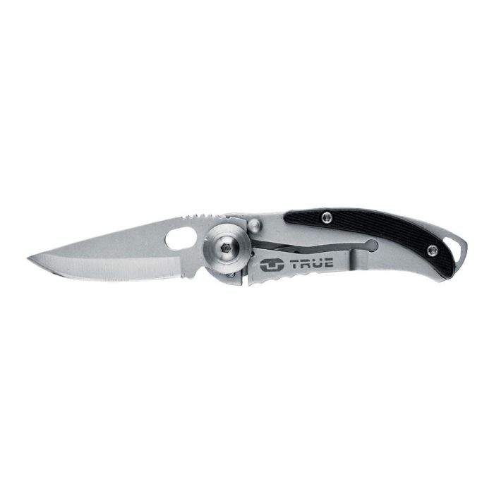 True Skeletonknife Navaja Pequeña Minimalista Plegable Diseño Plateado y Negro con Llavero 2