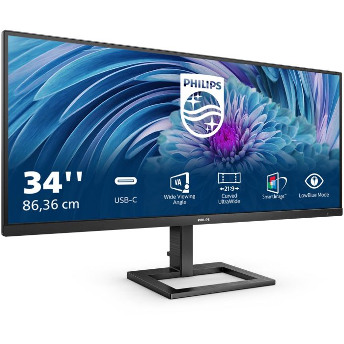 Philips 346E2LAE/00 Monitor 34" Ultrawide WQHD 3440x1440 VA 100Hz 1ms Altavoces USB-C Negro 1