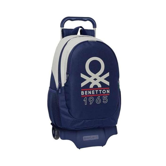 Mochila Escolar con Ruedas Benetton Varsity Gris Azul marino 32 x 44 x 16 cm 1 Mochila Escolar con Ruedas Benetton Varsity Gris Azul marino 32 x 44 x 16 cm 1