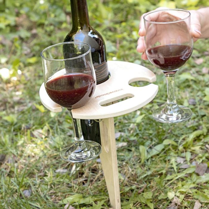Mesa de Vino Plegable y Portátil para Exteriores Winnek InnovaGoods Mesa de Vino Plegable y Portátil para Exteriores Winnek InnovaGoods