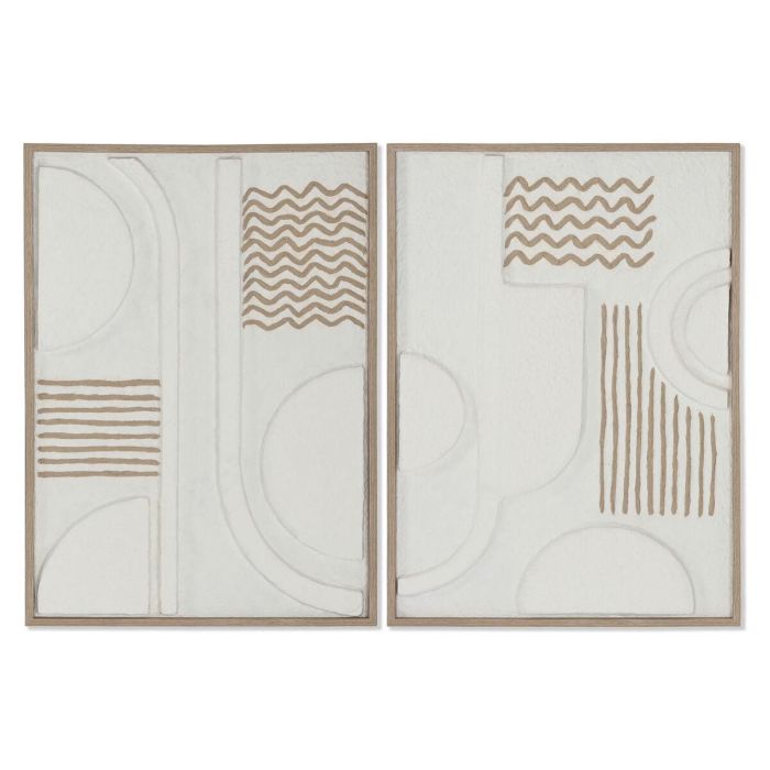 Cuadro Urban DKD Home Decor Blanco Natural 2 x 70 x 50 cm (2 Unidades)