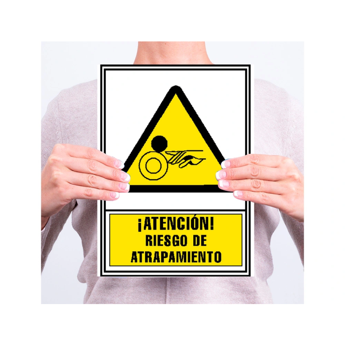 Archivo 2000 Pictograma Atencion Riesgo De Atrapamiento PVC Amarillo Luminiscente 210x297 mm 2