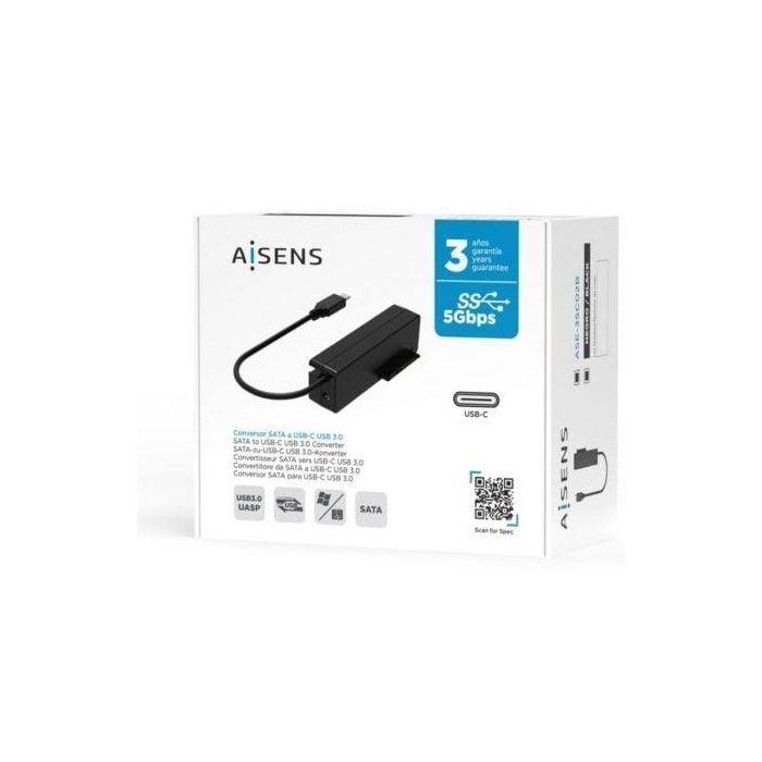 Aisens Adaptador Ase-35A02B SATA a USB 3.0 para Discos Duros 2.5" y 3.5", 5Gbps, Negro 4