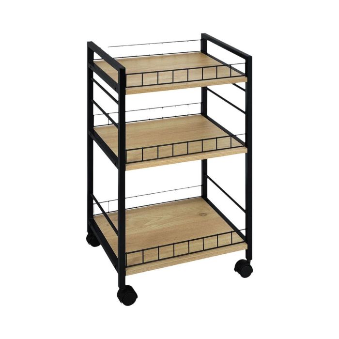 Carrito Verdulero Versa Negro Metal Plástico Melamina 30 x 76 x 40 cm 1 Carrito Verdulero Versa Negro Metal Plástico Melamina 30 x 76 x 40 cm 1