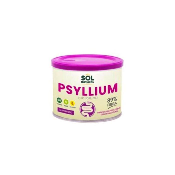 SOLNATURAL Psyllium En Polvo Bio 200g - 86% Fibra Soluble de Plantago Ovata - Vegano y Sin Gluten