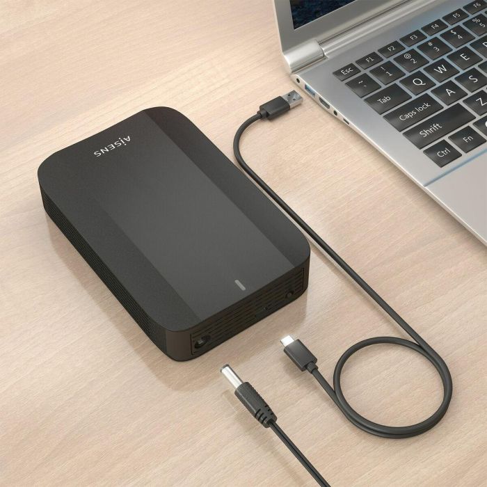 AISENS ASE-3535B Caja Externa Disco Duro HDD 3.5" SATA USB-C 3.2 Gen 1 (5Gbps), con UASP y Fuente Alimentación, Aluminio Negro. 7 AISENS ASE-3535B Caja Externa Disco Duro HDD 3.5" SATA USB-C 3.2 Gen 1 (5Gbps), con UASP y Fuente Alimentación, Aluminio Negro. 7