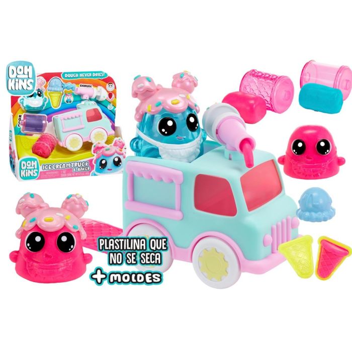 DohKins Camión de Helados Juguete con Plastilina Moldeable y Accesorios, Ideal Niños 2-5 Años 4 DohKins Camión de Helados Juguete con Plastilina Moldeable y Accesorios, Ideal Niños 2-5 Años 4