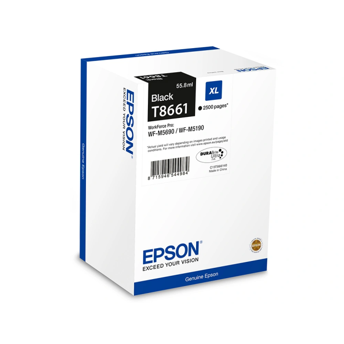 Epson T8661 XL Tinta Negra Original para WF-M5190DW/M5690DWF 1 Epson T8661 XL Tinta Negra Original para WF-M5190DW/M5690DWF 1