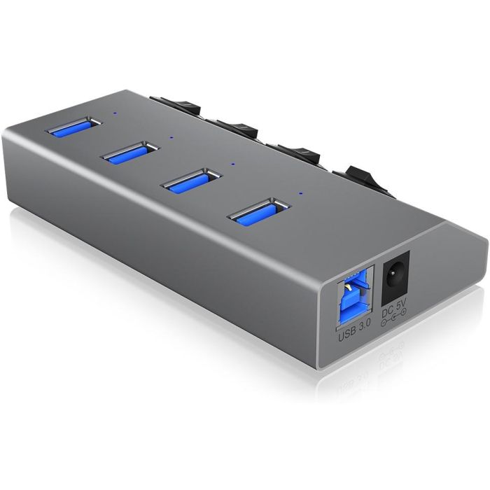 HUB USB 3.0 . 4x USB Type-A Anschlüsse. An-/Ausschalter für jeden Port ICY BOX 3