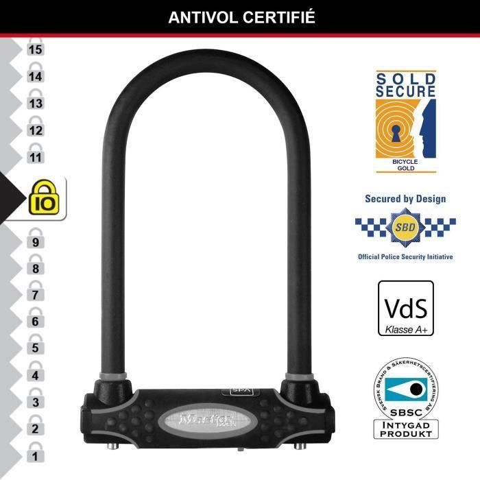 Candado para bicicleta en U - MASTER LOCK - 8195EURDPROCOLWR - Acero endurecido, llave, rojo 2