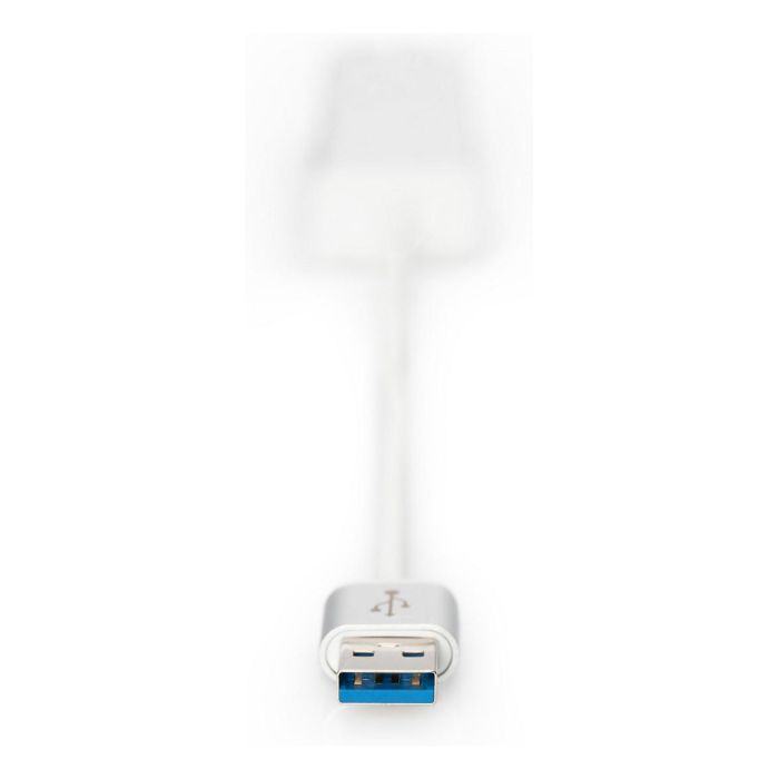 DIGITUS Adaptador USB-Hub 3 Puertos USB 3.0 + 1 Puerto LAN Gigabit Ethernet Plata Blanco DIGITUS Adaptador USB-Hub 3 Puertos USB 3.0 + 1 Puerto LAN Gigabit Ethernet Plata Blanco