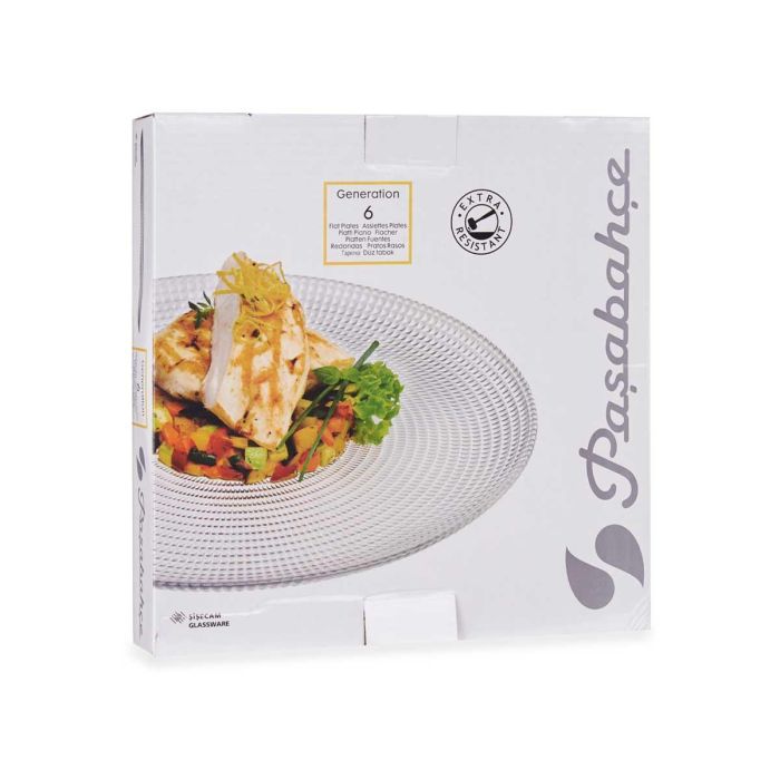 Set 6 Platos Llanos Generation 27 cm Pasabahce - Vidrio Transparente (4 Unidades) 2 Set 6 Platos Llanos Generation 27 cm Pasabahce - Vidrio Transparente (4 Unidades) 2