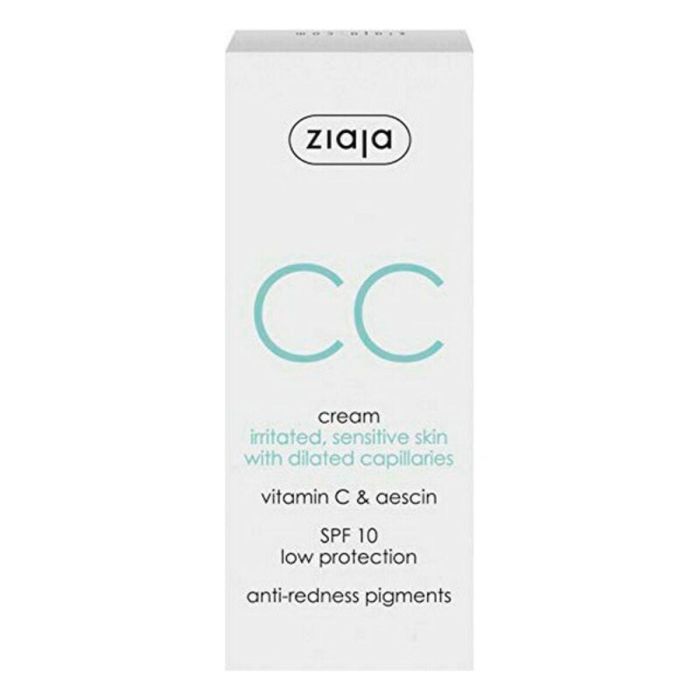 Ziaja CC Cream Correctora para Pieles Irritadas y Sensibles - Calma, Unifica Tono, Hidratante con Filtros UVA/UVB y Ácido Hialurónico 50 ml Ziaja CC Cream Correctora para Pieles Irritadas y Sensibles - Calma, Unifica Tono, Hidratante con Filtros UVA/UVB y Ácido Hialurónico 50 ml