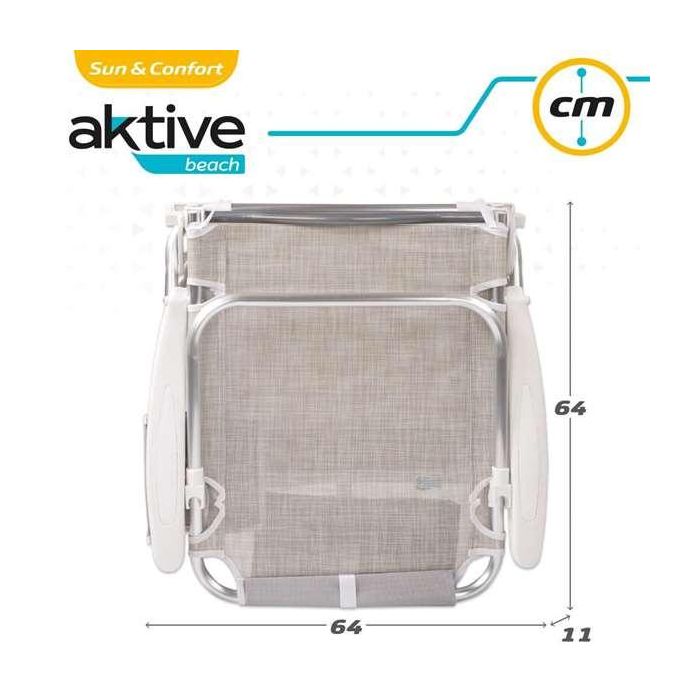 Silla playa plegable aluminio 4 posiciones ibiza 51x45x76 cm con cojin y bolso. 5 Silla playa plegable aluminio 4 posiciones ibiza 51x45x76 cm con cojin y bolso. 5