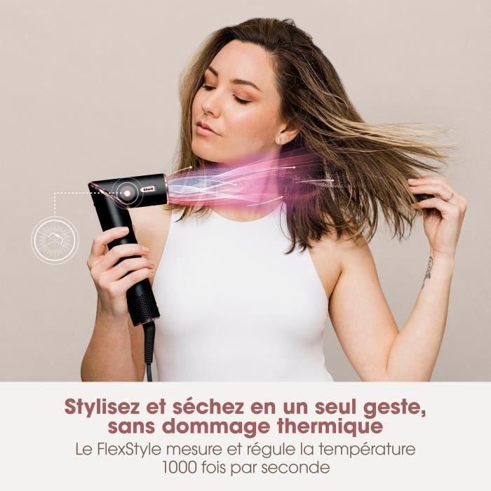 Secador de pelo y moldeador 2 en 1 - SHARK FLEXSTYLE - HD426EU - 3 accesorios - Negro y oro rosa - 1400 W Secador de pelo y moldeador 2 en 1 - SHARK FLEXSTYLE - HD426EU - 3 accesorios - Negro y oro rosa - 1400 W