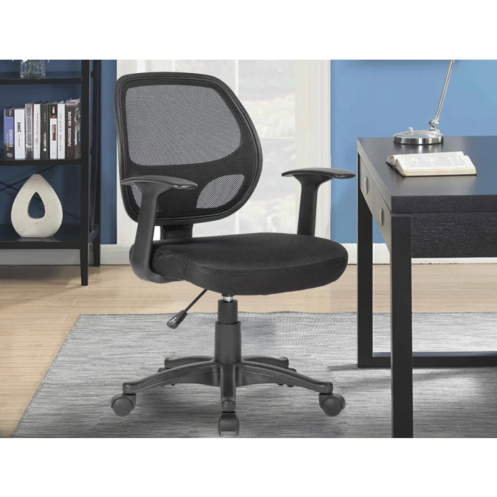 Q-connect Silla Giratoria Respaldo Medio Regulable Altura 870+120mm Profundidad 590mm Color Negro 5