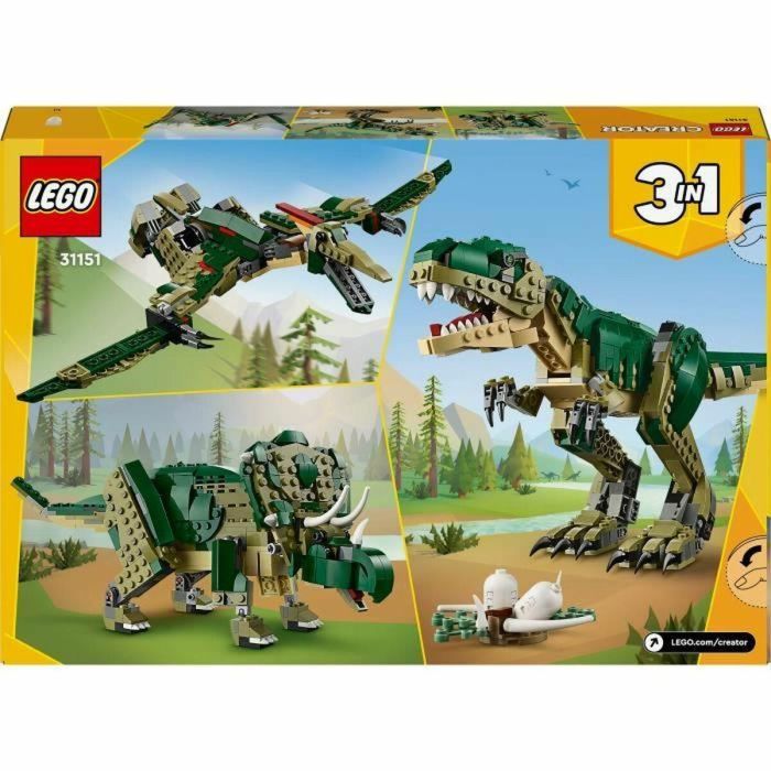 Lego 31151 T-Rex 3 en 1: Dinosaurio de juguete Triceratops o Pterodáctilo 1