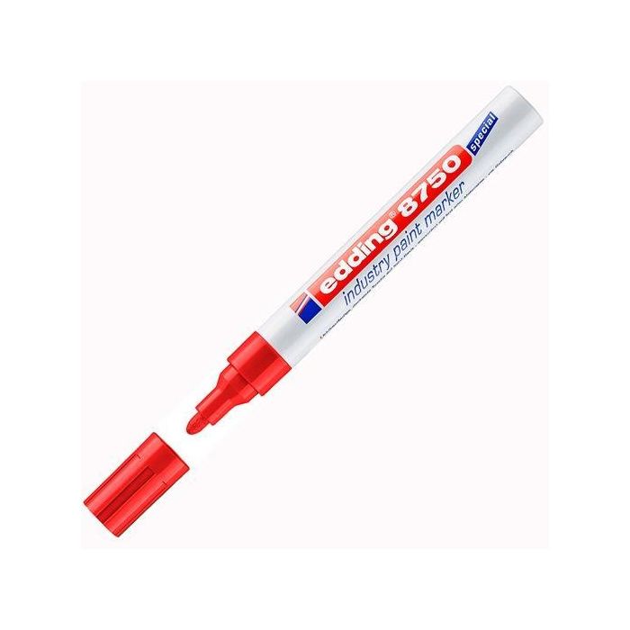 Edding Marcador Permanente De Tinta Opaca Industrial 8750 Rojo
