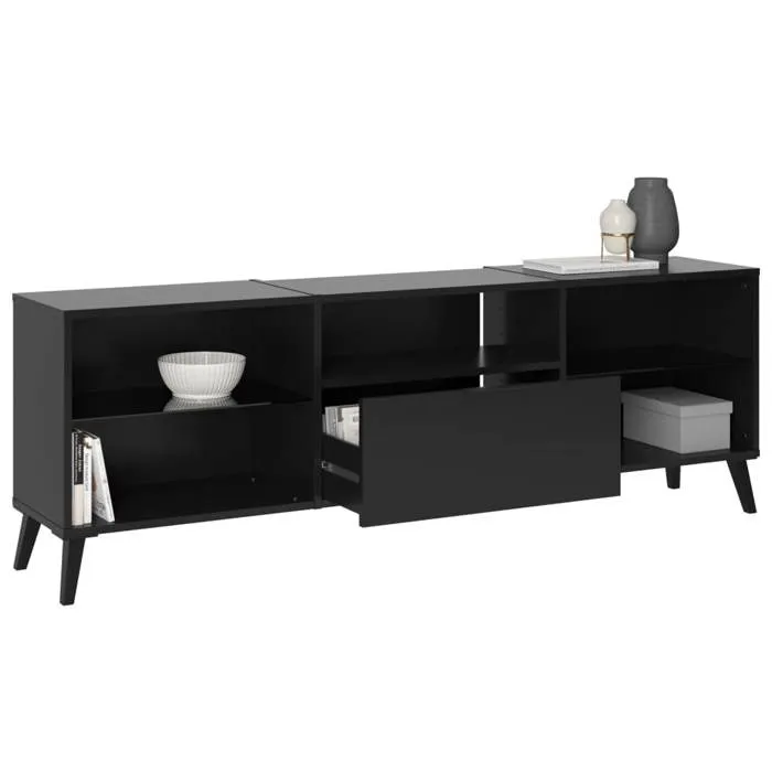 FMD Mueble Bajo TV/Hifi FMD4029494126405 Negro L153,5 x H52 x D31,5 cm 4