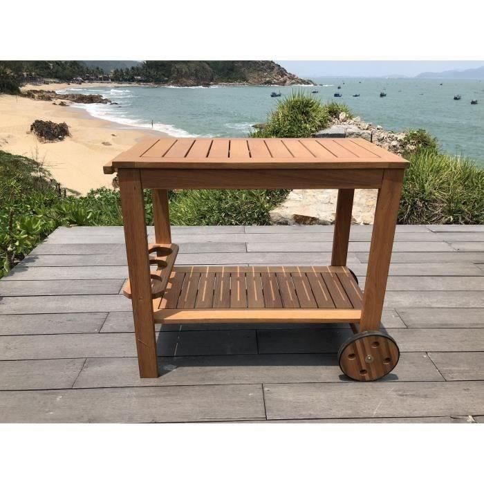 Carrito de Jardín de Madera Eucalipto FSC con Estante Retráctil, Soporte para Botellas y 2 Ruedas - 91.8x49.9x74 cm 3 Carrito de Jardín de Madera Eucalipto FSC con Estante Retráctil, Soporte para Botellas y 2 Ruedas - 91.8x49.9x74 cm 3