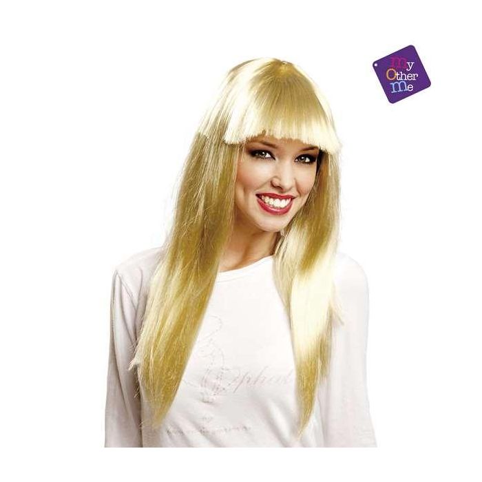 My Other Me Peluca Larga Rubia con Flequillo de 160 g, Fabricada en 100% Poliéster, Talla M, Edad Mínima 4 Años 4 My Other Me Peluca Larga Rubia con Flequillo de 160 g, Fabricada en 100% Poliéster, Talla M, Edad Mínima 4 Años 4