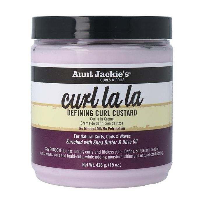 Aunt Jackie's Curl La La Defining Curl Custard 426g - Crema de Peinado Anti-Frizz para Rizos Tipo 3 y 4