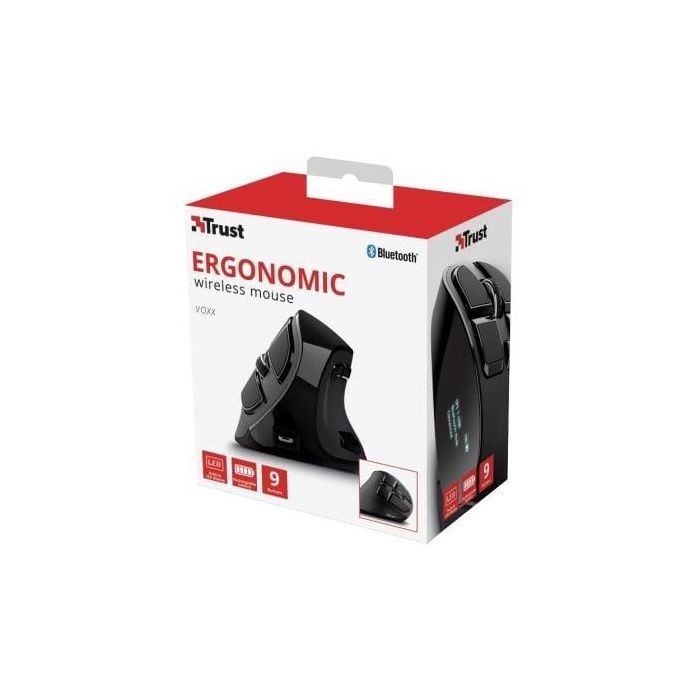 Trust Ratón Ergonómico Vertical Inalámbrico Bluetooth Recargable 9 Botones Negro 4 Trust Ratón Ergonómico Vertical Inalámbrico Bluetooth Recargable 9 Botones Negro 4