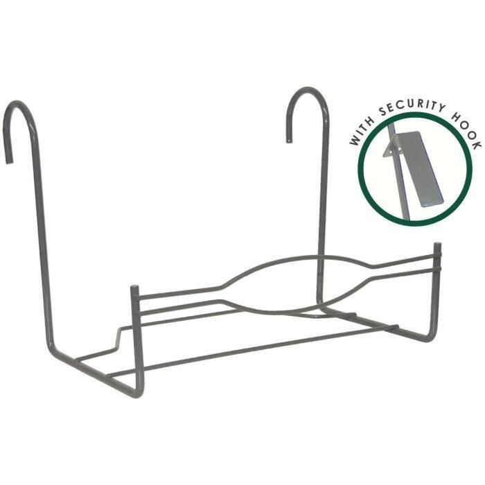 Soporte para balcón grande - GARDEN ID - 35 x 18 cm antracita - Ganchos seguros - Dimensiones prácticas - Robusto Soporte para balcón grande - GARDEN ID - 35 x 18 cm antracita - Ganchos seguros - Dimensiones prácticas - Robusto