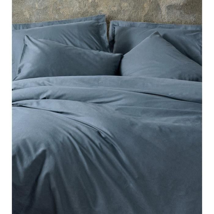 Juego de cama - 1 funda nórdica 220x240 cm + 2 fundas de almohada 60x60 cm - 100% algodón - Antracita 3 Juego de cama - 1 funda nórdica 220x240 cm + 2 fundas de almohada 60x60 cm - 100% algodón - Antracita 3